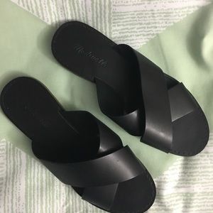 Madewell Boardwalk Slide Sandals Black Size 9